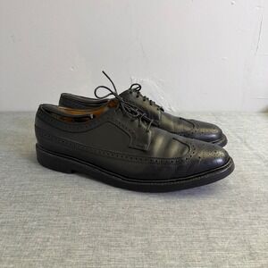 Florsheim Dress Shoes Mens 10.5 D Black Imperial Longwing Brogue Pebble Grain